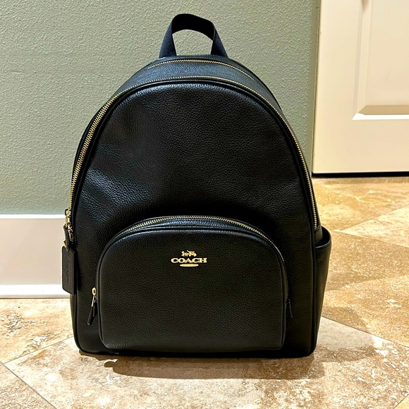 Authentic Coach classic leather black backpack barely used - Picture 1 of 8